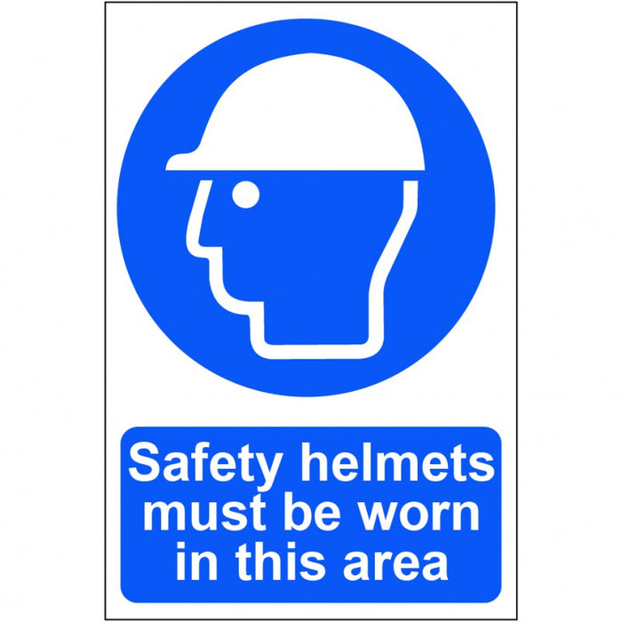 Safety helmets must be worn in this area - PVC (200 x 300mm