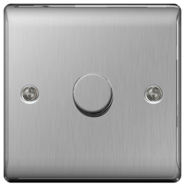Dimmer Switch 1 Gang 1 Way 250W - Stainless Steel