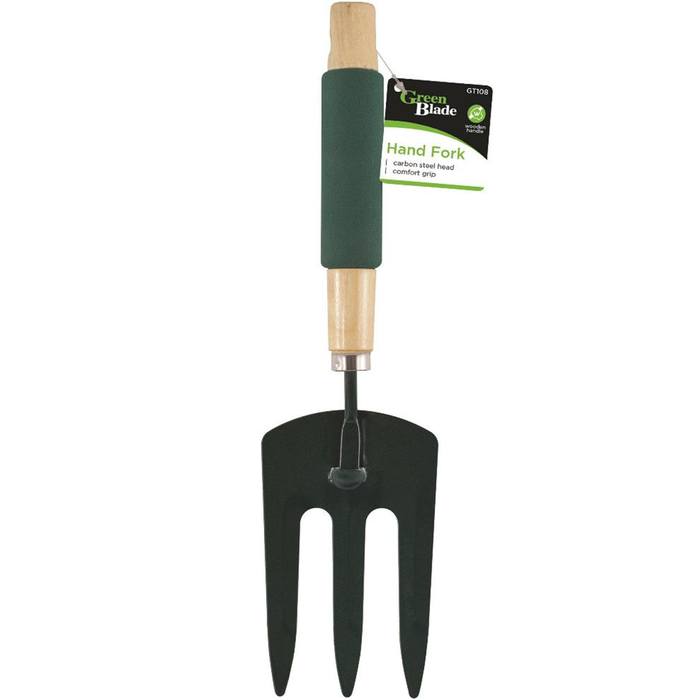 Hand Fork With Cushion Grip Wooden Handle