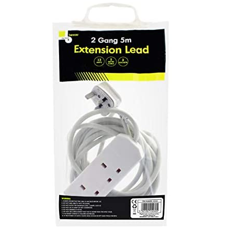 2 Gang 5M Extension Lead