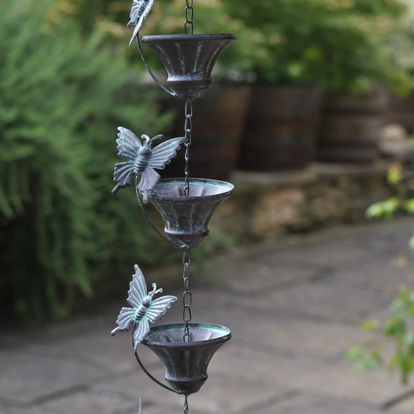 Butterfly & Cup Rain Chain