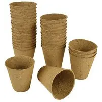 6cm Round Fibre Plant Pots, 24 Pack