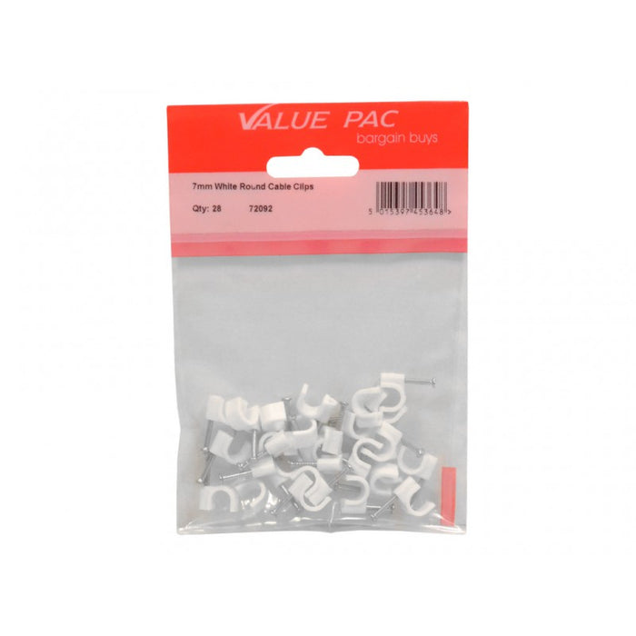 7mm White Cable Clip