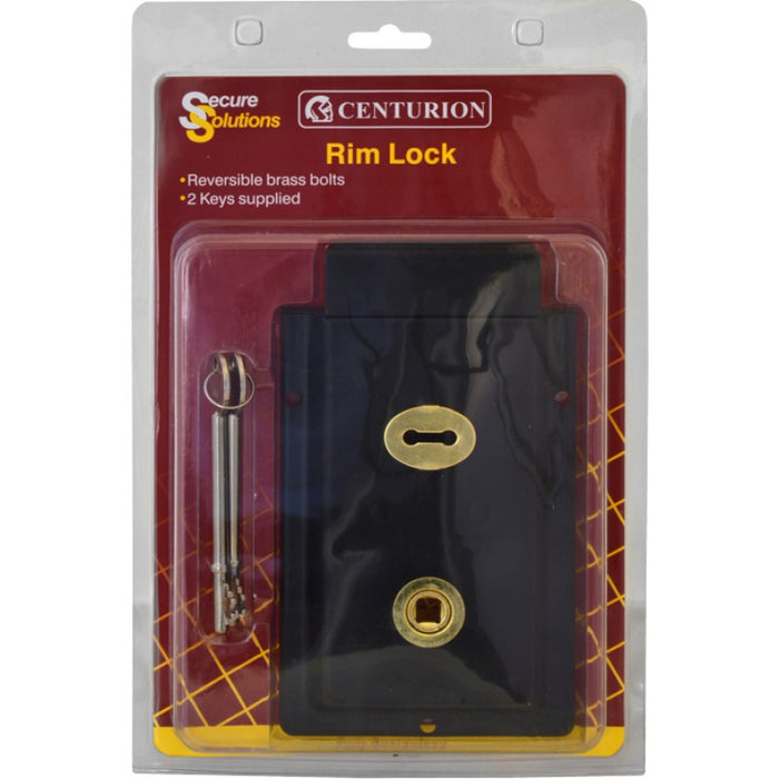 137mm x 75mm (5 1/2" x 3") Black Rim Lock