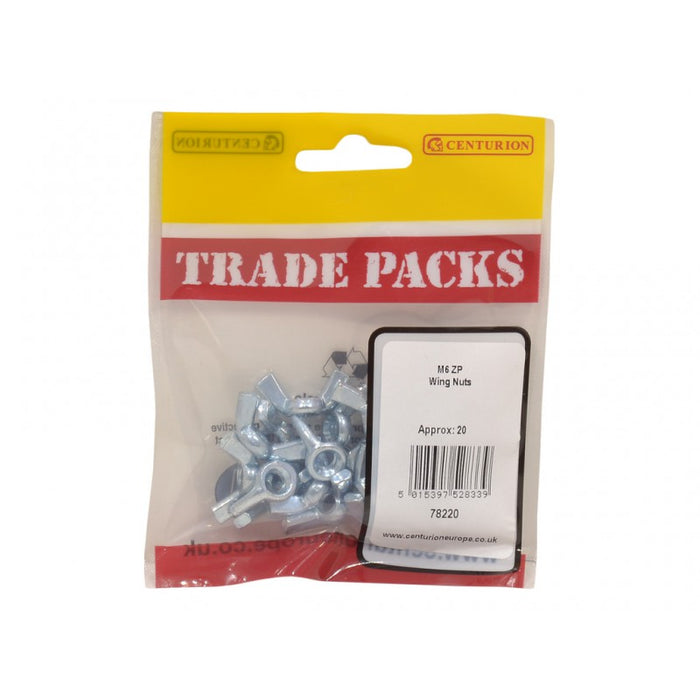 Wing Nuts - ZP - M6 (20 PK)