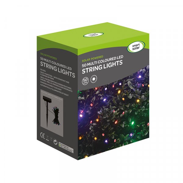 Solar Strings 50 Multi Coloured LEDs