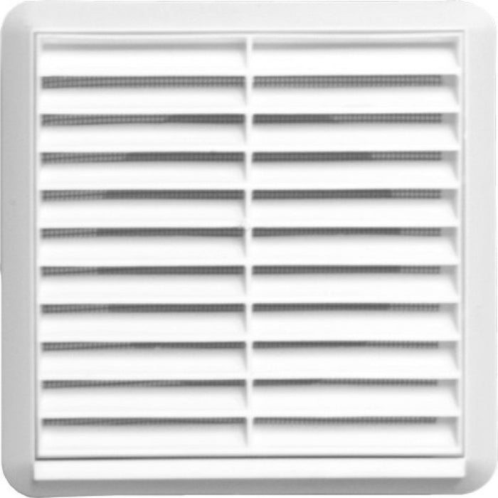 Louvred Grille with Flyscreen - White - 100mm