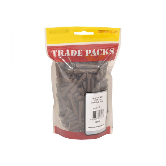 Plugs - Brown - 10-12 Drill 7mm (150 PK)