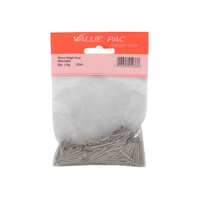 25mm Oval Wire Nails - 120g pack