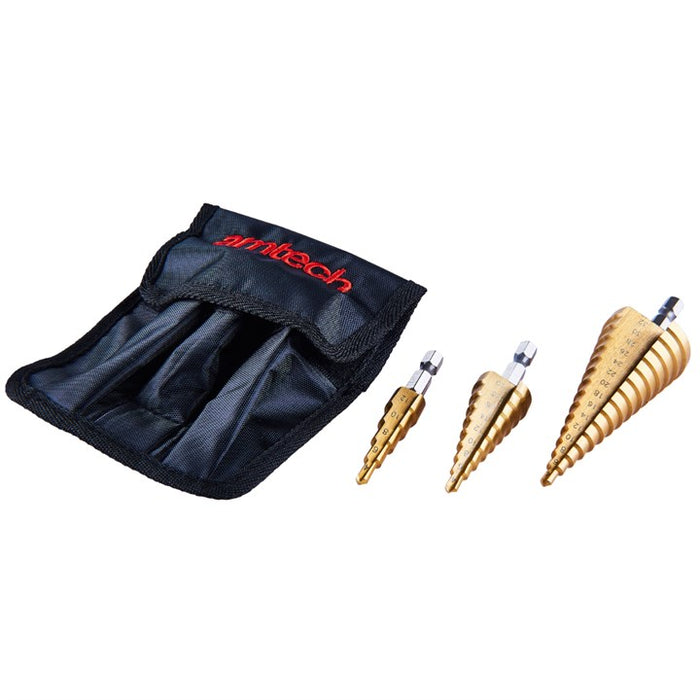 3pc High Speed Steel Step Drill Set (Large)