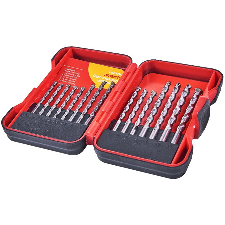 15pc Masonry Drill Bit Set