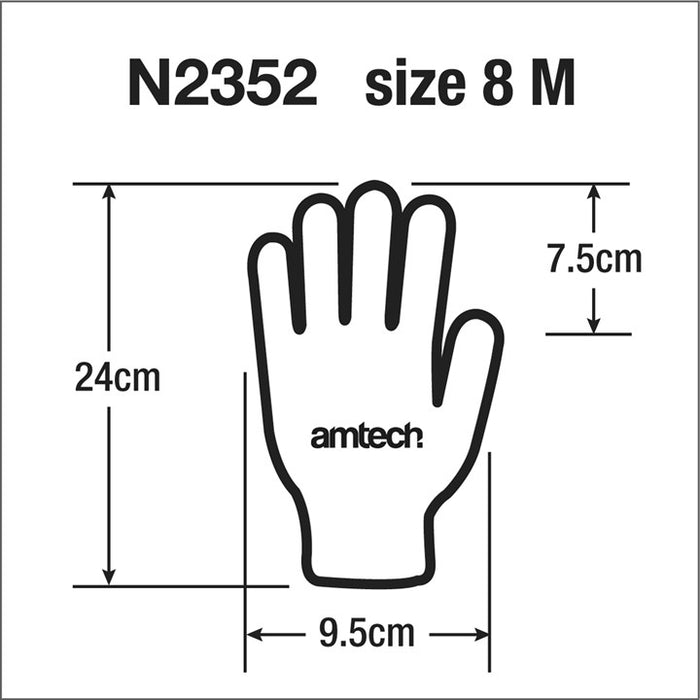 Latex Palm Coated Gloves Medium (Size: 8)