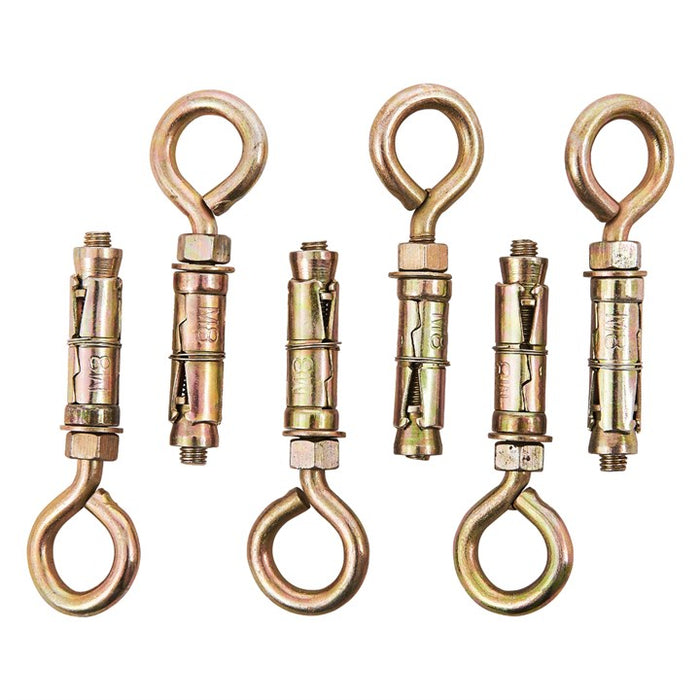 6pc 8mm Closed Hook Bolts