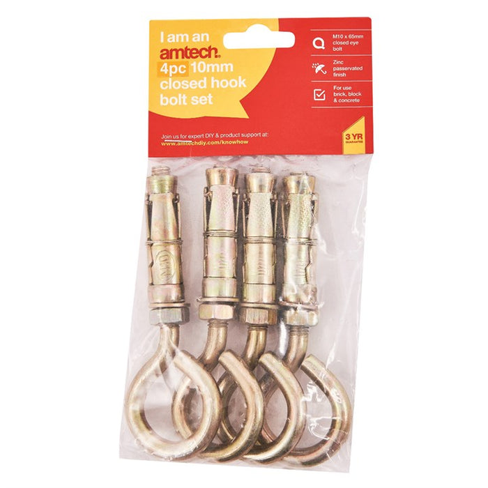 4pc 10mm Closed Hook Bolts
