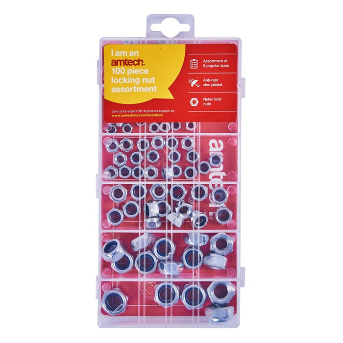 100pc Assorted Locking Nuts
