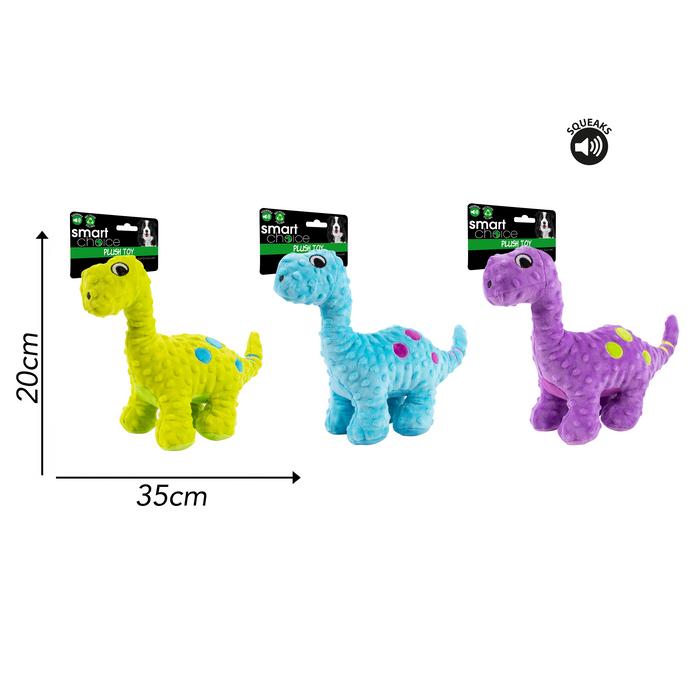 Squeaky Plush Dinosaur Dog Toy