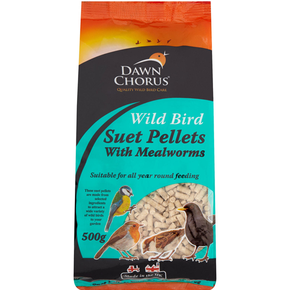 Wild Bird Hi-Energy Suet Pellets With Mealworms