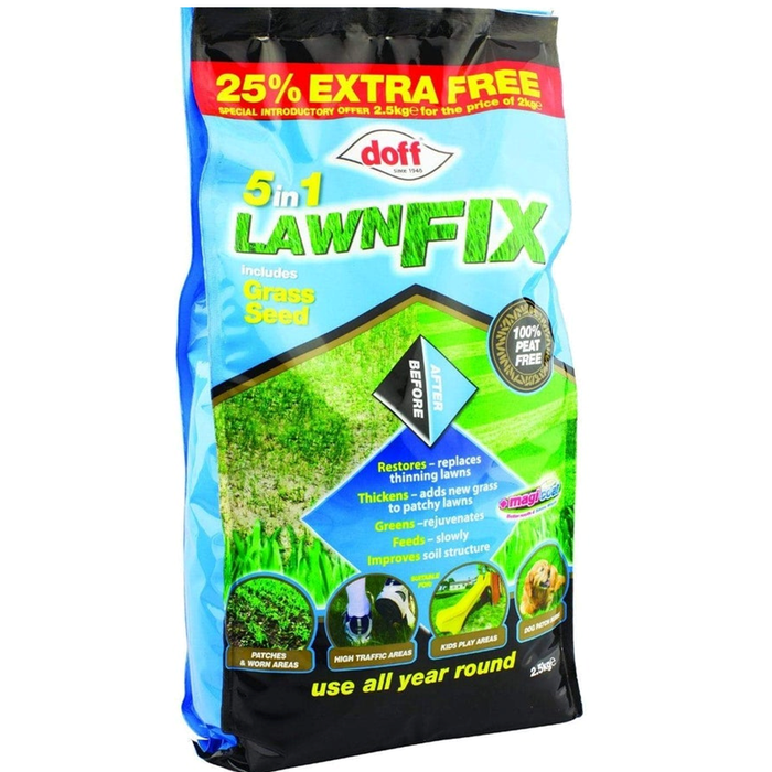 Doff 5 In 1 Lawn Fix + Grass Seed 2.5kg