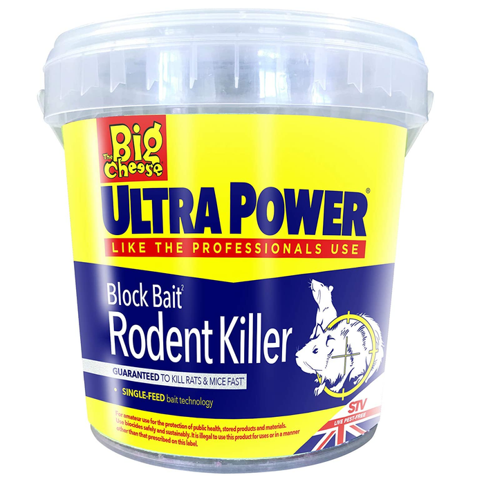 The Big Cheese Ultra Power Block Bait Rodent Killer - 15 Blocks
