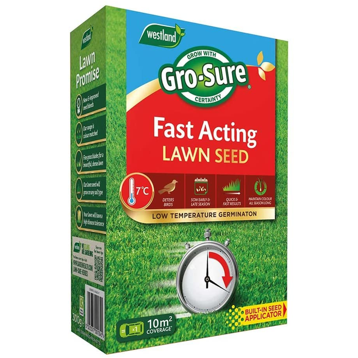 Gro-Sure Fast Acting Lawn Seed, 10 m2, 300 g