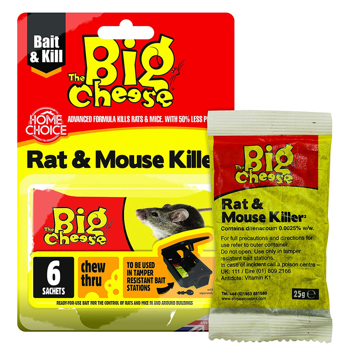 The Big Cheese Rat & Mouse Killer - 6 Sachets