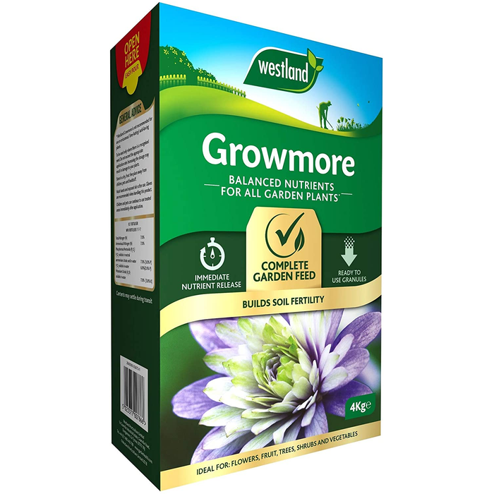 Westland Growmore Balanced Garden Fertiliser For All Plants, 4 kg, Natural