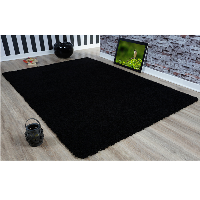 Oxford Modern Shaggy Rug - Black