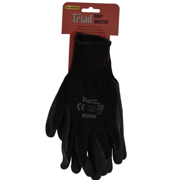Latex Coated Gloves - Black
