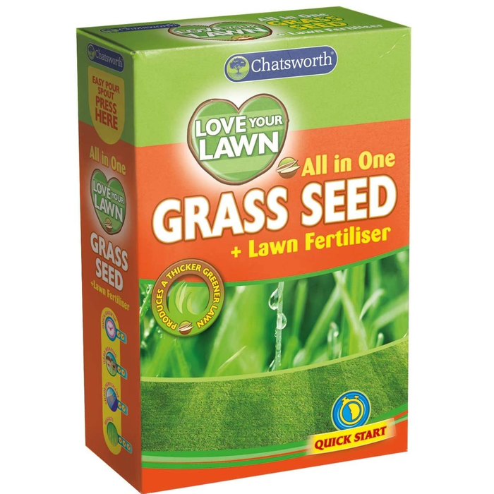 Chatsworth All in One Grass Lawn Seed & Fertiliser 375g