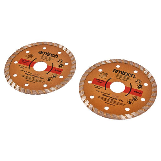 2pc 115mm (4-1/2") Diamond Turbo Disc Set