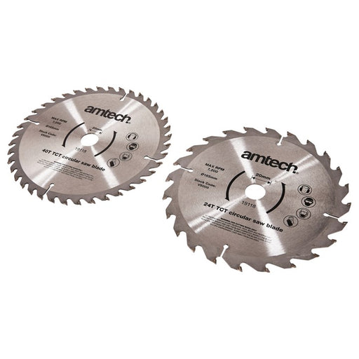 2pc 185mm Circular Saw Blade Set (24T/40T)