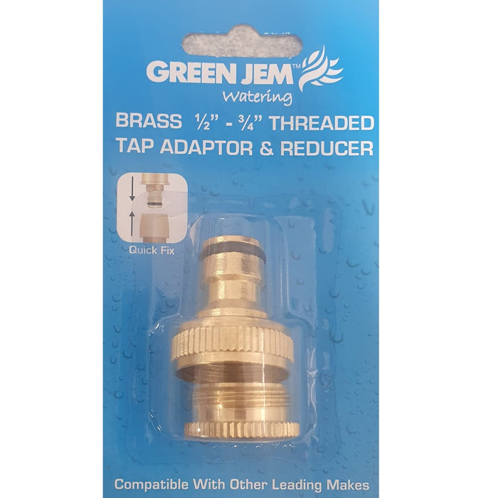 Brass 1/2" - 3/4" Threaded Tap Adapter & Reducer