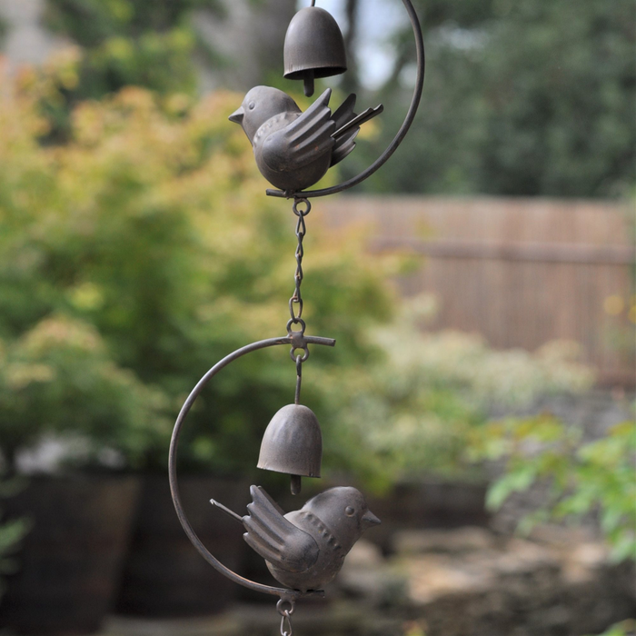 Bird And Bell Rain Chain Mobile