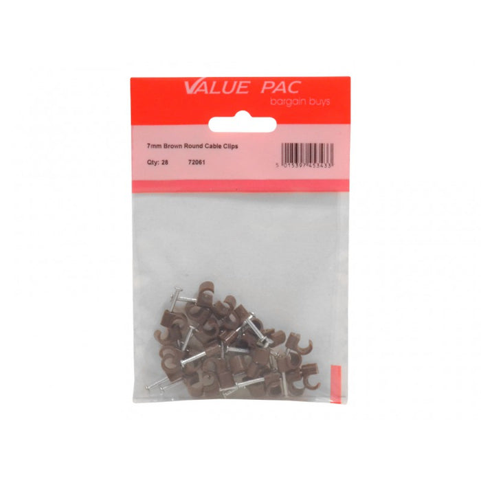 7mm Brown Round Cable Clips