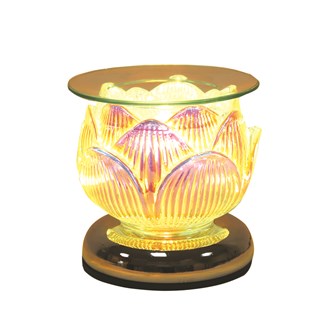 Electric Wax Melt Burner 12cm Glass Lustre Lotus Cup