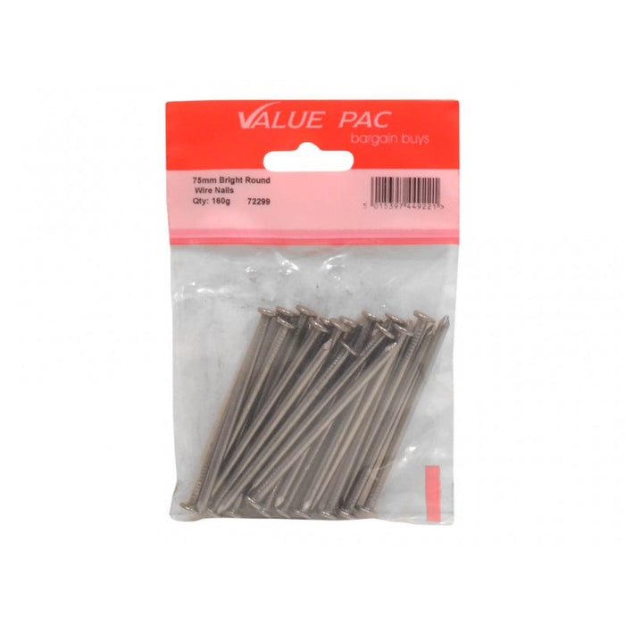 75mm Round Wire Nails - 140g pack