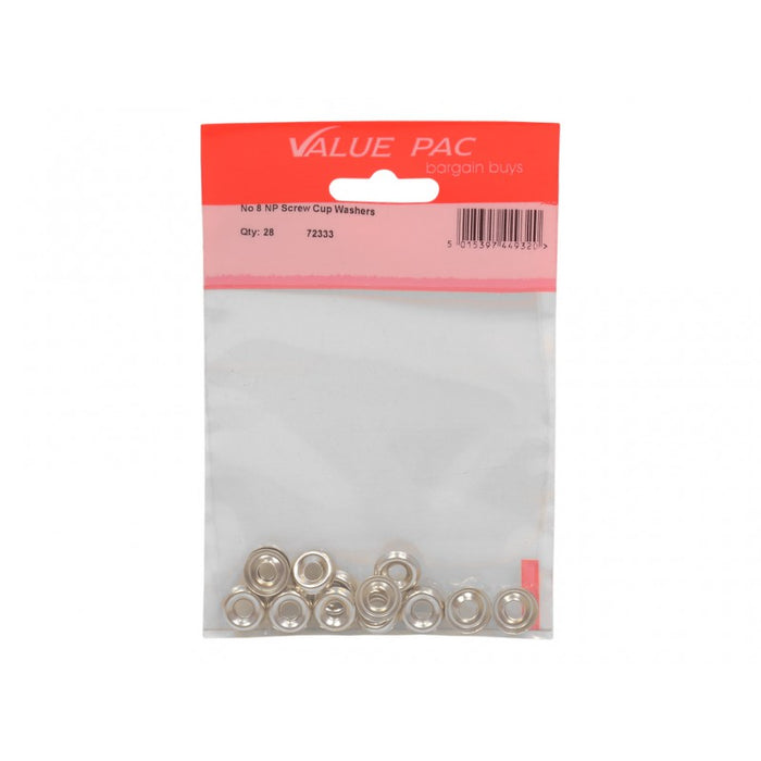 No 8 NP Screw Cup Washers 20pk