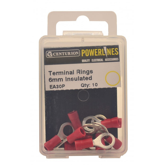 6mm Insulated Terminal Rings (Pack of 10)