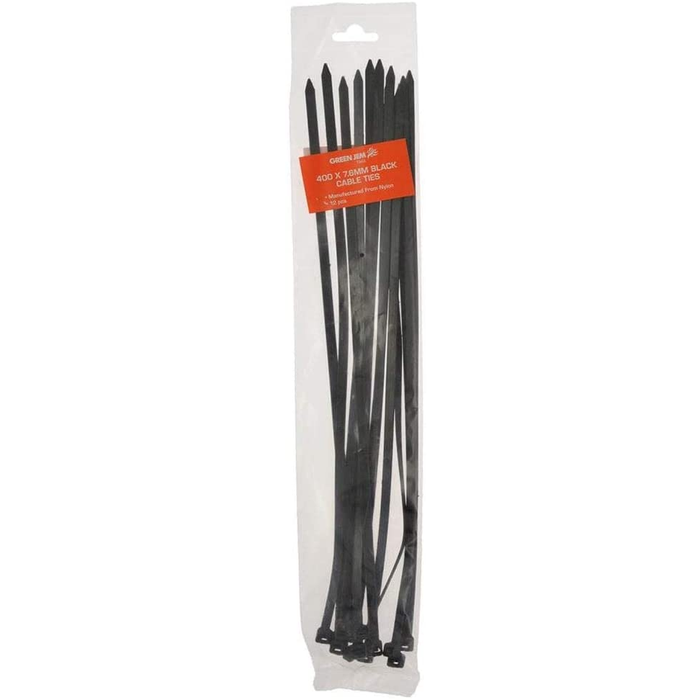 400 x 7.6mm Black Cable Ties (12 Pack)