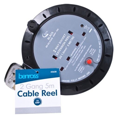 2 Gang 5m Cable Reel