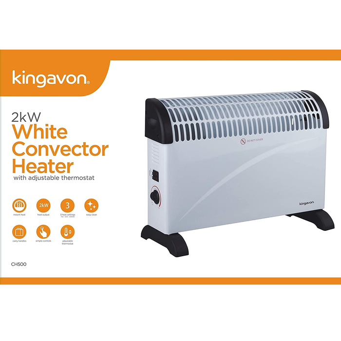 2kW White Convector Heater