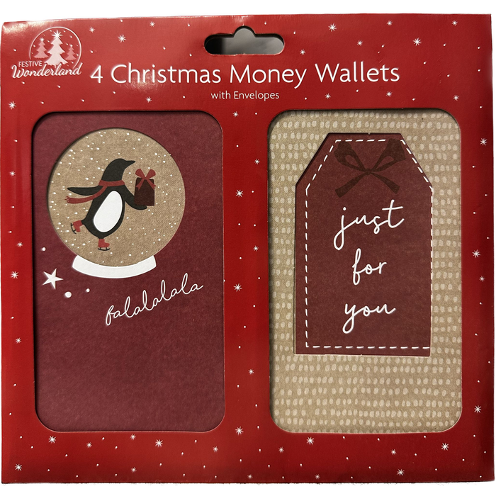 Christmas Money Wallets 4 Pack