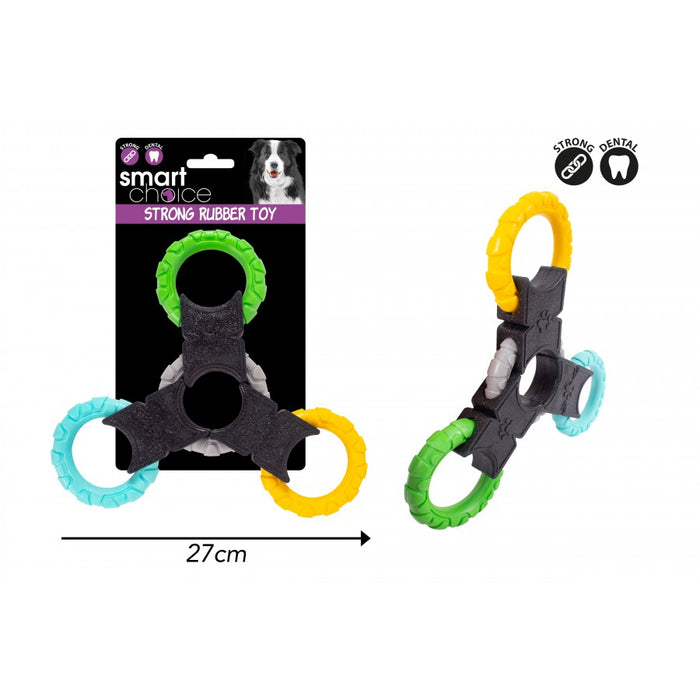 Treble Ring Rubber Triangle Dog Toy