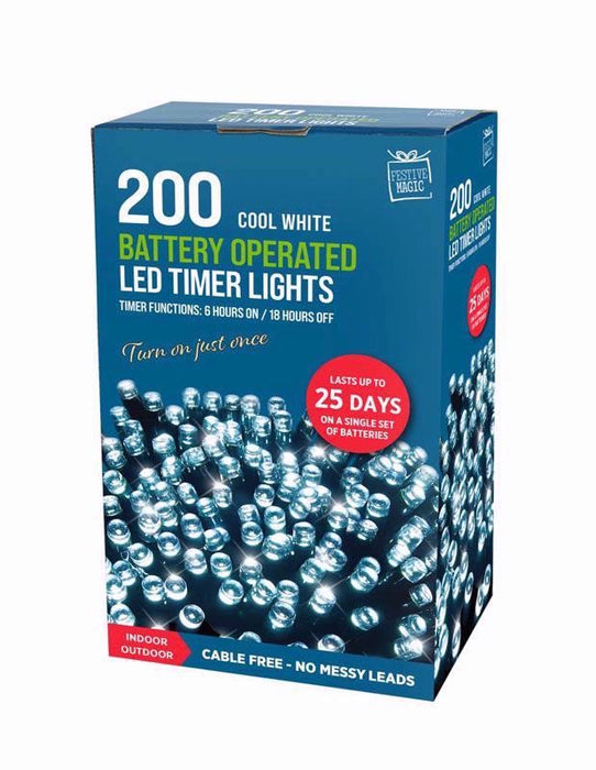 200 Battery Operated LED Timer Lights