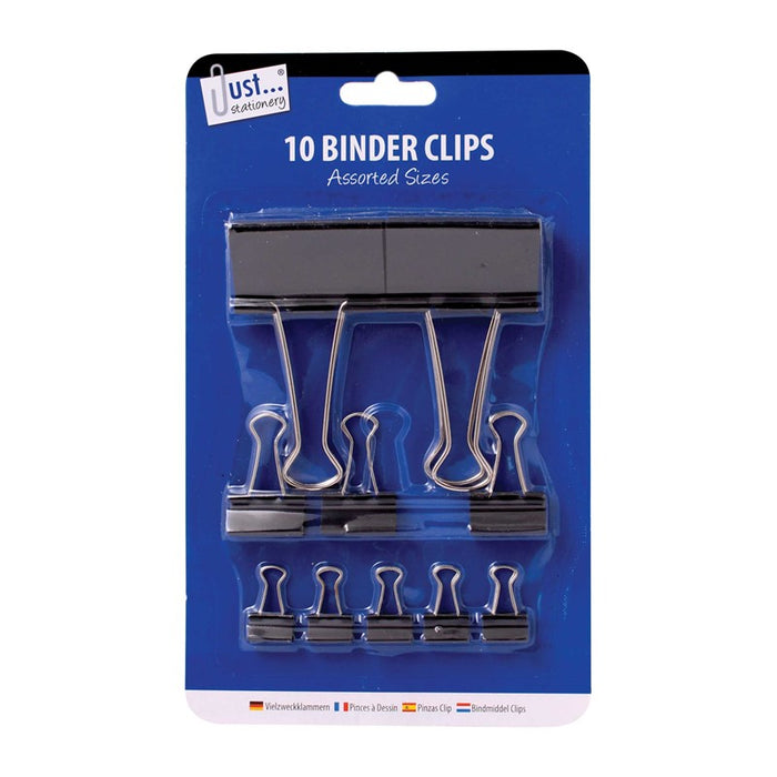 10 Assorted Binder Clips, Assorted sizes