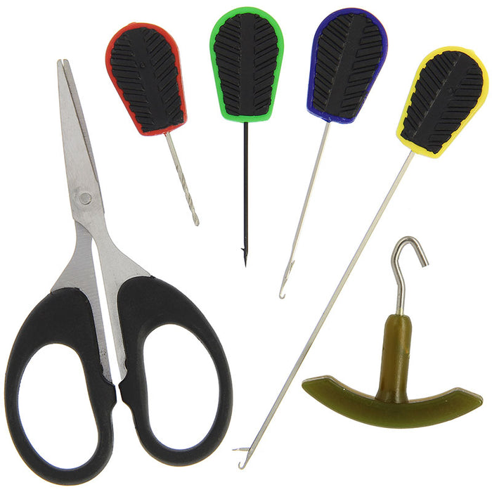 6pc Soft Grip Tool Set - 4 Needles, Braid Scissors and Knot Puller